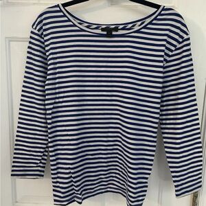 J.CREW Women's Long Sleeve Blue Striped Shirt / Size Medium (#008)